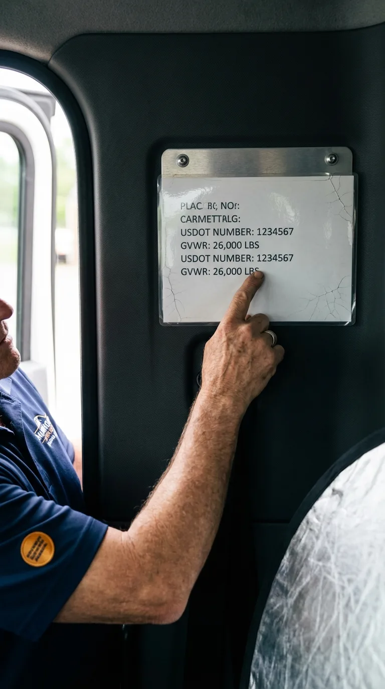 USDOT licensing placard verification in Elmira